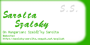 sarolta szaloky business card